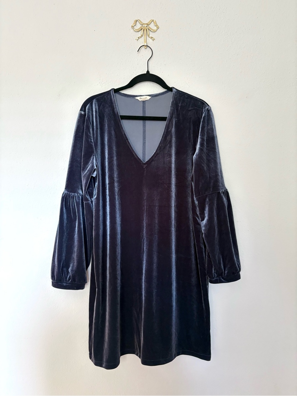 Madewell Velvet V-Neck Midi Dress